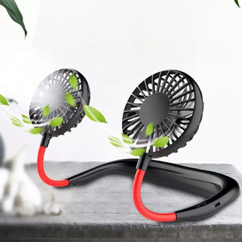 7 Wing Neck Fans Mini Portable Outdoor Fan Personal Fan Biggest Rechargeable Battery Operated Neckband Fan - Portable Cooling Device (Random Color) Rs 715